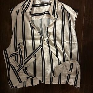 ASOS Black and White Striped Sleeveless Top